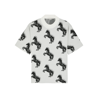 Stella Mccartney Horse-intarsia Knitted T-shirt In White