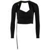 Jacquemus Peplo Draped Cut-out Top In Black
