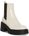 Madden Girl Trust Lug-sole Chelsea Booties In Bone Patent