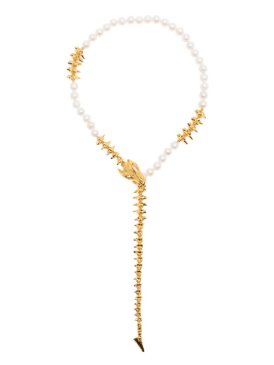 Maria Nilsdotter Dragon Pearl Long Necklace In Gold