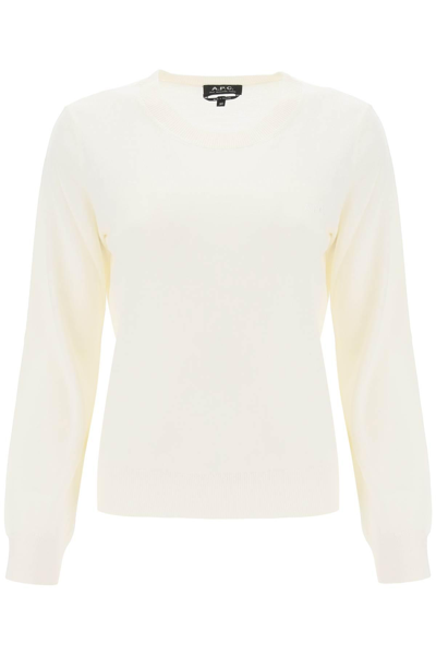 Apc Virginie Crew-neck Sweater In White