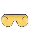 Rick Owens Shield Temple Oversize-frame Sunglasses In 黑色