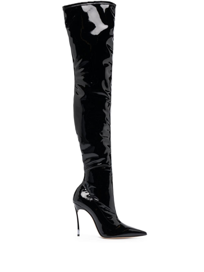 Casadei Superblade 110mm Knee-length Boots In Black