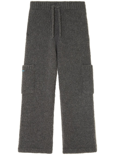 Alanui A Finest Knitted Straight-leg Trousers In Grey