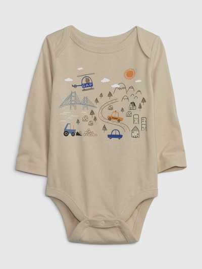 Gap Baby Organic Cotton Mix And Match Graphic Bodysuit In Bedrock Beige