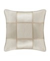 J Queen New York Brando Square Decorative Pillow, 20" X 20" In Ivory