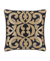 J Queen New York Biagio Square Decorative Pillow, 20" X 20" In Navy