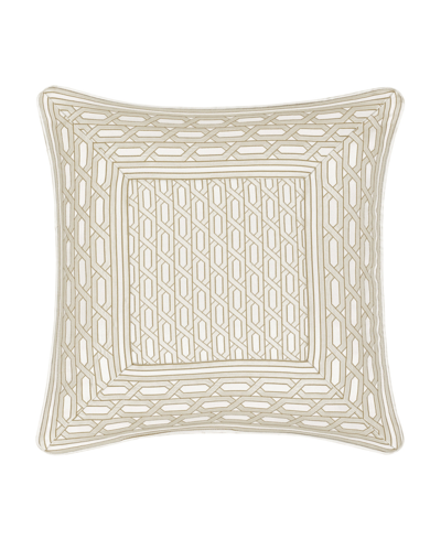 J Queen New York Metropolitan Square Decorative Throw Pillow, 20" In Ivory