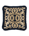 J Queen New York Biagio Square Embellished Decorative Pillow, 20" X 20" In Navy
