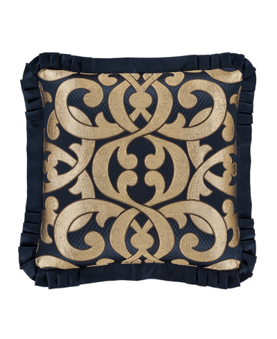 J Queen New York Biagio Square Embellished Decorative Throw Pillow, 20" In Navy
