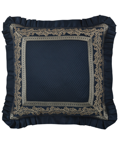 J Queen New York Monte Carlo Square Embellished Decorative Throw Pillow, 20" In Navy