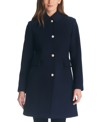 KATE SPADE WOMEN'S SINGLE-BREASTED IMITATION PEARL-BUTTON WOOL BLEND COAT