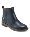 Easy Spirit Juna Womens Leather Ankle Booties In Navy Leather