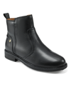 Easy Spirit Women's Eflex Jules Almond Toe Block Heel Casual Booties In Black Leather