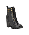 Guess Women's Neadyn Heeled Lug Sole Lace Up Hiker Booties In Black