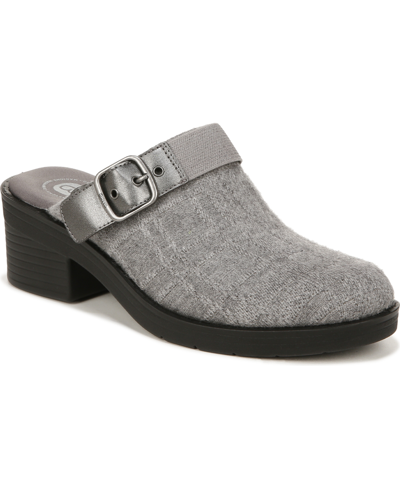 Bzees Premium Open Book Washable Clogs In Grey Woven Plaid Fabric