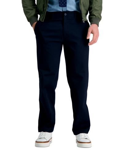 Haggar Men's Life Khaki Straight Fit Comfort Pant In Dark Navy