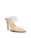 Schutz Ariella Strappy See-through Vinyl Slide High-heel Sandals In Clear
