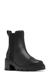 Sorel Joan Now Leather Chelsea Ankle Boots In Black