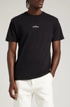Stone Island Casual Black T-shirt With Graphic Design And Subtle Logo In Black