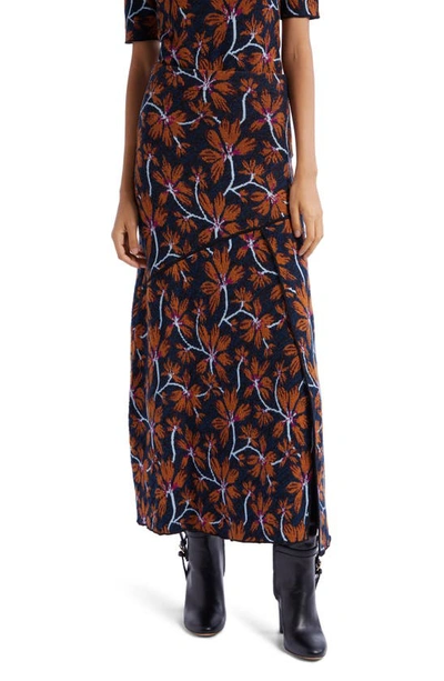 Ulla Johnson Sabra Piped Jacquard Knit Midi Skirt In Belle Flower