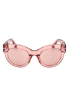 Tom Ford Lucilla 51mm Gradient Cat Eye Sunglasses In Shiny Rose / Pink Gold