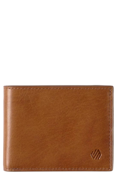 Johnston & Murphy Rhodes Leather Bifold Wallet In Tan Full Grain Leather
