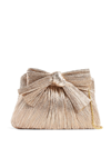 Loeffler Randall Plissé Metallic Bow Crossbody Bag In Gold