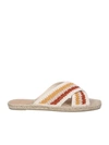 Castaã±er Castañer Woman Espadrilles White Size 7.5 Textile Fibers In Multi