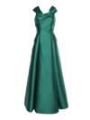 Alberta Ferretti Down Shoulders Long Dress In Green