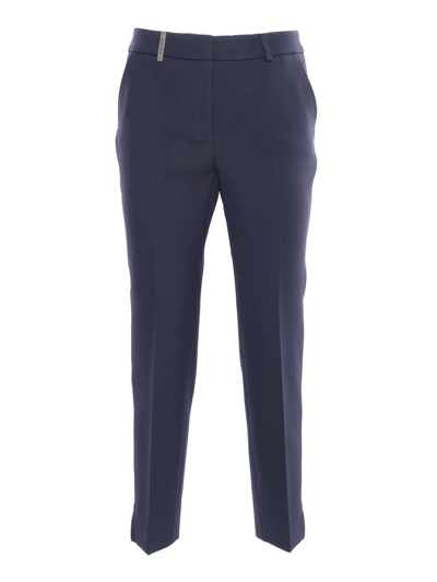 Peserico Cigarette Trousers In Blue
