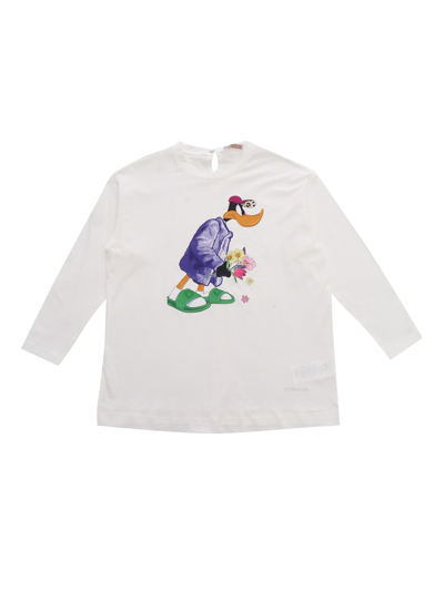 Monnalisa Daffy Duck T-shirt In White