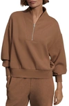 Varley Davidson Woven Sweatshirt In Taupe Marl