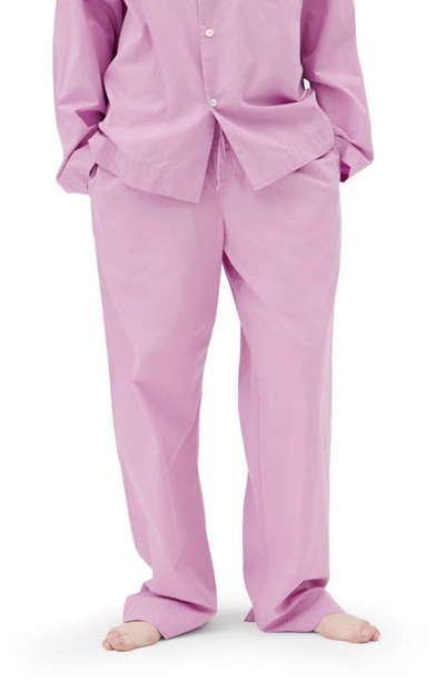 Tekla Organic Cotton Poplin Pajama Pants In Purple Pink