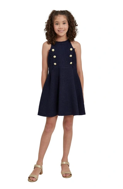 Bardot Kids' Sima Bouclé Blazer Dress In Navy