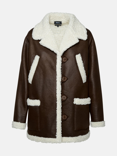 A.p.c. Brown Suede Clara Sheepskin Jacket