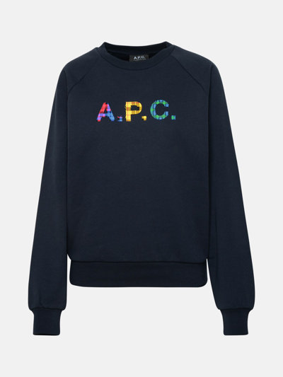 Apc Vicky Logo Sweatshirt In Dark Blue