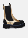 GANNI GOLD LEATHER ANKLE BOOTS