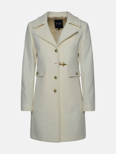 Fay Cappotto Martingala In Ivory