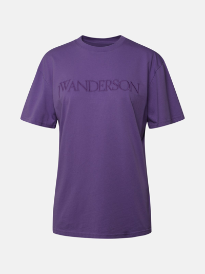 Jw Anderson T-shirt Logo In Liliac