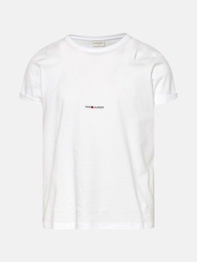 SAINT LAURENT WHITE COTTON T-SHIRT