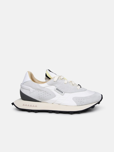 Run Of Two-tone Suede Blend Sneakers In White