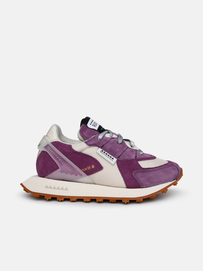 Run Of Two-tone Suede Blend Sneakers In Liliac