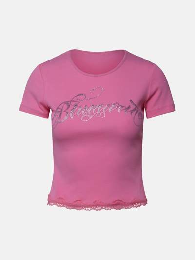 Blumarine T-shirt Pizzo In Pink