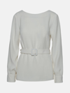 P.a.r.o.s.h White Polyester Blouse In Cream