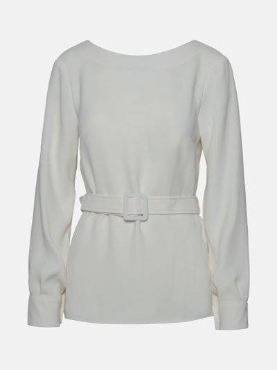 P.a.r.o.s.h V-back Belted Blouse In Cream