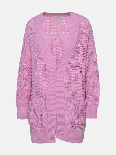 Brodie Cashmere Cardigan Polly Pointelle In Liliac