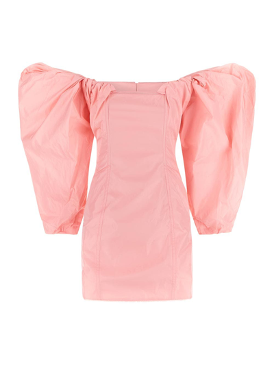 Jacquemus La Robe Taffetas Draped Mini Dress In Pink