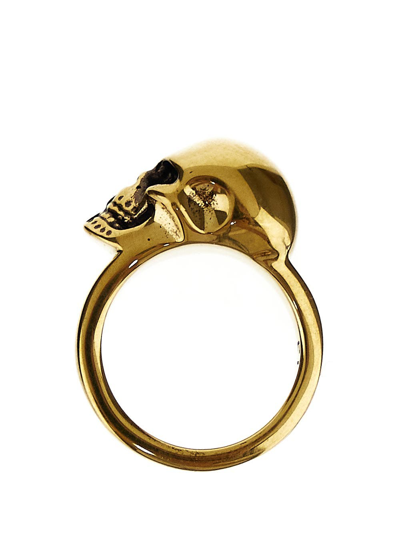 Alexander Mcqueen Skull Ring In Golden