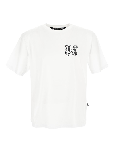 Palm Angels Pa Monogram Regular T-shirt In White
